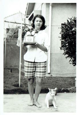 Susan, Trophy, and Cat
